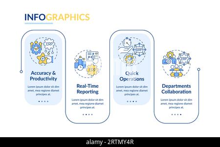2D ERP layout with linear icons Stock Vector