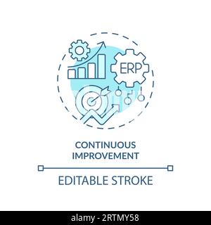 2D customizable continuous improvement blue icon concept Stock Vector