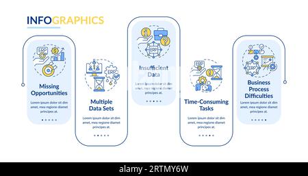 Multicolor ERP layout with linear icons Stock Vector