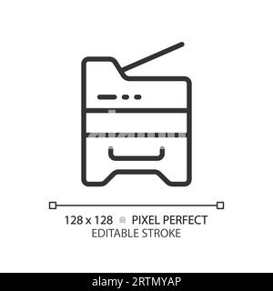 2D customizable copier thin linear black icon Stock Vector