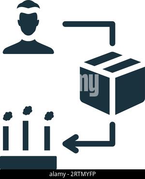 Reverse logistics icon. Monochrome simple sign from logistics collection. Reverse logistics icon for logo, templates, web design and infographics. Stock Vector