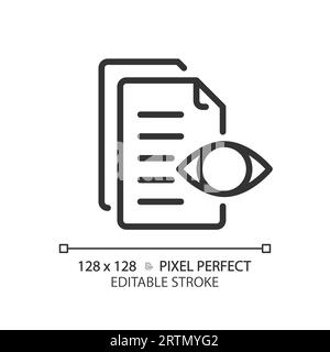 2D customizable preview document thin linear black icon Stock Vector