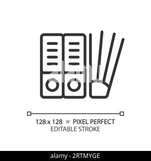 2D customizable file thin linear black icon Stock Vector