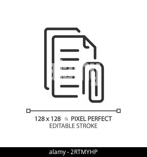 2D customizable attachment thin linear black icon Stock Vector