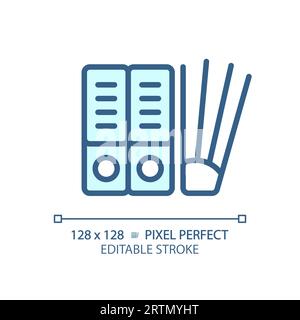 2D customizable file thin linear blue icon Stock Vector