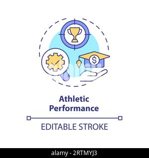 2D customizable athletic performance line icon concept Stock Vector