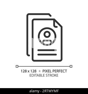 2D customizable resume thin linear black icon Stock Vector