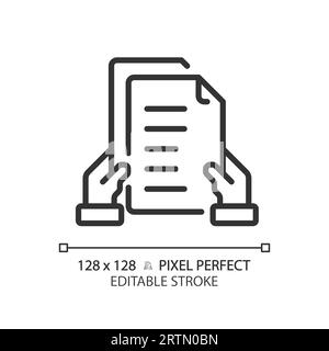 2D customizable proposal letter thin linear black icon Stock Vector