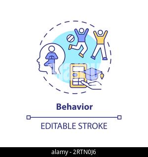 2D customizable behavior line icon concept Stock Vector