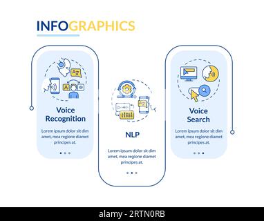 2D voice assistant layout with thin line icons concept Stock Vector