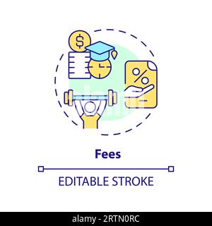 2D customizable fees line icon concept Stock Vector
