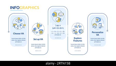 Colorful voice assistant layout with line icons Stock Vector
