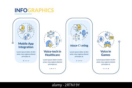 Multicolor voice assistant layout with line icons Stock Vector