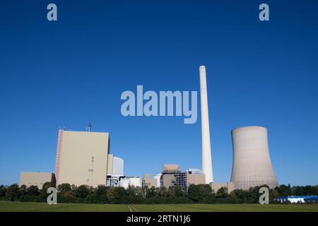 Das von Uniper betriebene Steinkohlekraftwerk Heyden bei Petershagen soll zum 30. September 2024 endgueltig stillgelegt werden, Panorama, Uebersicht, Petershagen, 08.09.2023 *** The Heyden hard-coal-fired power plant near Petershagen operated by Uniper is to be finally shut down on September 30, 2024, Panorama, Uebersicht, Petershagen, 08 09 2023 Stock Photo