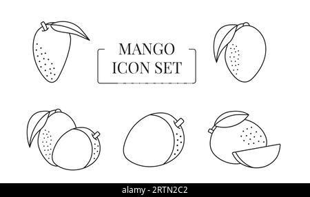 Mango Fruit Illustration Outline Stock Illustration - Download Image Now -  Dessert - Sweet Food, Food, Food and Drink - iStock