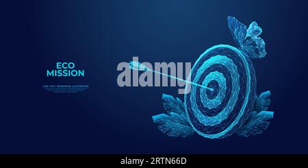 Digital butterfly sat on the target with a bow arrow in the bullseye. Stock Vector