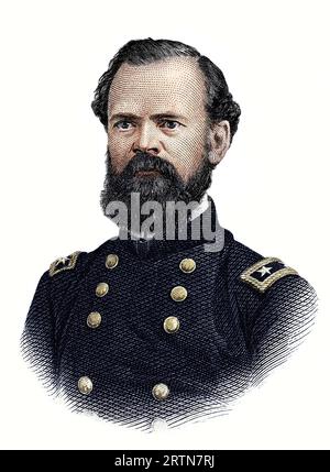 Portrait of General James Birdseye McPherson Isolated on White Background Stock Photo