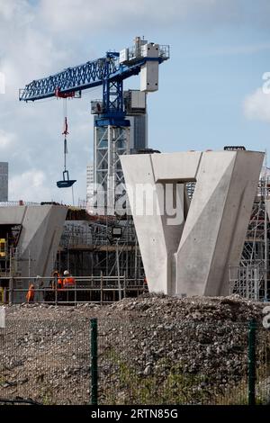 HS2 construction site near Curzon Street, Birmingham, UK Stock Photo