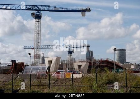 HS2 construction site near Curzon Street, Birmingham, UK Stock Photo