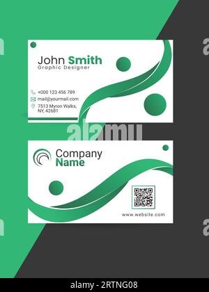 Creative Green Vector Business Card Design Template Stock Vector