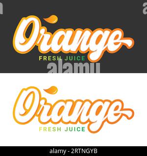 Orange Fresh Juice Logo Design Orange Label Logotype Stock Vector