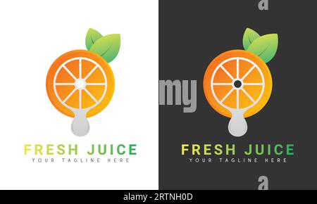 Orange Fresh Juice Logo Design Orange Label Logotype Stock Vector