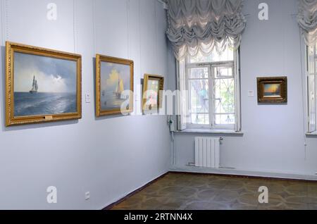 Room in National Museum Kyiv Art Gallery with paintings hanging on the wall. September 28, 2021. Kyiv, Ukraine. Stock Photo
