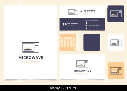 Microwave logo design with editable slogan. Branding book and business card template. Stock Vector