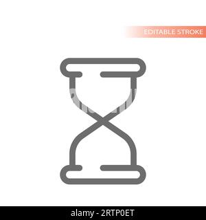 Sandglass or hourglass line vector icon. Sand clock outline symbol. Stock Vector