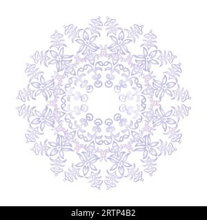 Mandala spirit ornamental round lace design, vector isolate on white background Stock Vector
