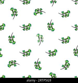 Floral ginkgo leaves seamless pattern for textile design.Vector background Stock Vector