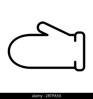 Simple outline of oven mitt or potholder vector icon Stock Vector