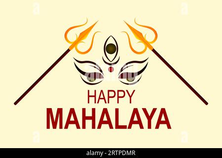 Happy Mahalaya background. Cultural Holidays Festivities. Vector illustration. Stock Photo