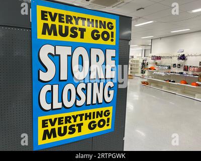 Bicester Oxfordshire UK. 15 September 2023. Wilko stores closing down across the UK due to the business going into administration. Stock Photo