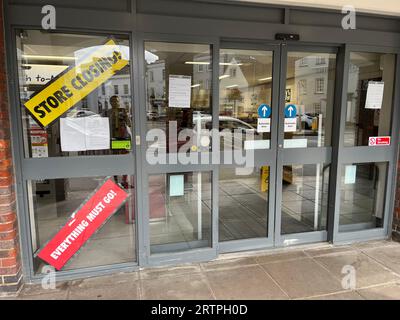 Bicester Oxfordshire UK. 15 September 2023. Wilko stores closing down across the UK due to the business going into administration. Stock Photo