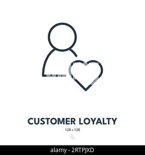 Customer Loyalty Icon. Consumer, Client, Trust. Editable Stroke. Simple Vector Icon Stock Vector