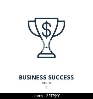 Business Success Icon. Profitability, Triumph, Prosperity. Editable Stroke. Simple Vector Icon Stock Vector