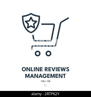 Online Reviews Management Icon. Feedback, Rating, Comment. Editable Stroke. Simple Vector Icon Stock Vector