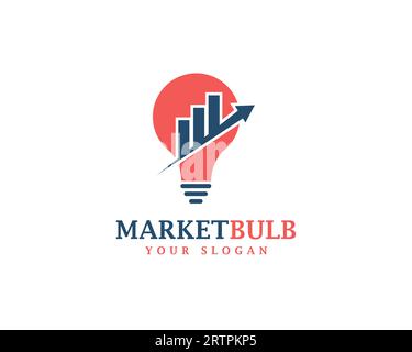 MARKET BUILDING logo template vector icon illustration design. Marketing Bulb Logo Design for Company Stock Vector
