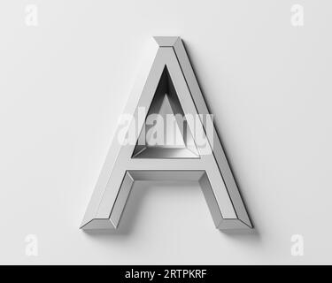 Letters made of metal. 3d illustration of iron alphabet isolated on white background Stock Photo