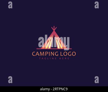 Camping Logo Template, Tent Logo Design Vector, Emblem, Design Concept. Abstract Camping Logo Design Stock Vector