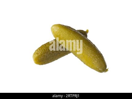 Pickled, marinated cucumbers isolated on white background Stock Photo