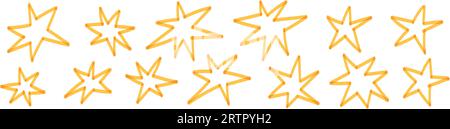 Yellow star icon , abstract light and bling. Sparkle element and shape twinkle. Flat vector illustrations isolated in background. Stock Vector