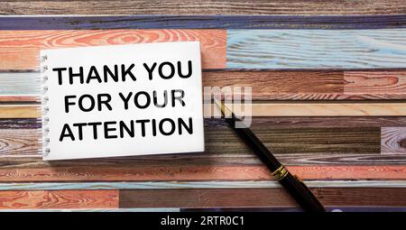 Thank you for your attention is shown using a text Stock Photo
