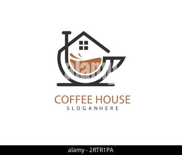 Coffee house logo design template. Coffee house vector logo design. Coffee House Abstract Logo Brand Stock Vector