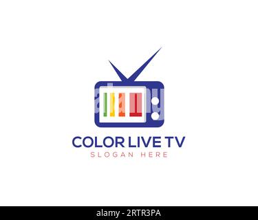 TV logo design vector template. Television logo designs concept vector illustration. Color Live TV Logo Design Stock Vector