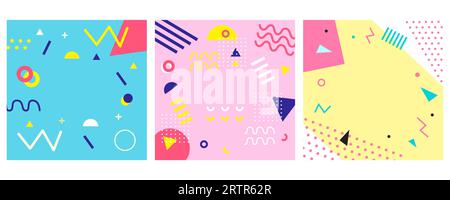 90s Abstract Background Vector Illustration set Stock Vector