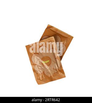 two sachets of sugar Stock Photo