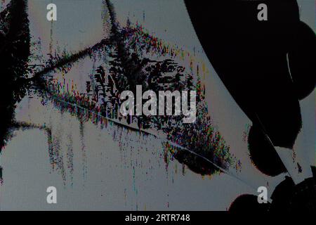 broken lcd tft tn screen flat texture with crystal leakage and physical damage Stock Photo