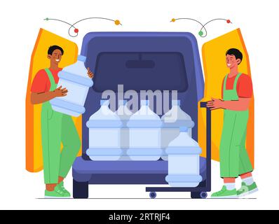 Bottled water delivery vector concept Stock Vector
